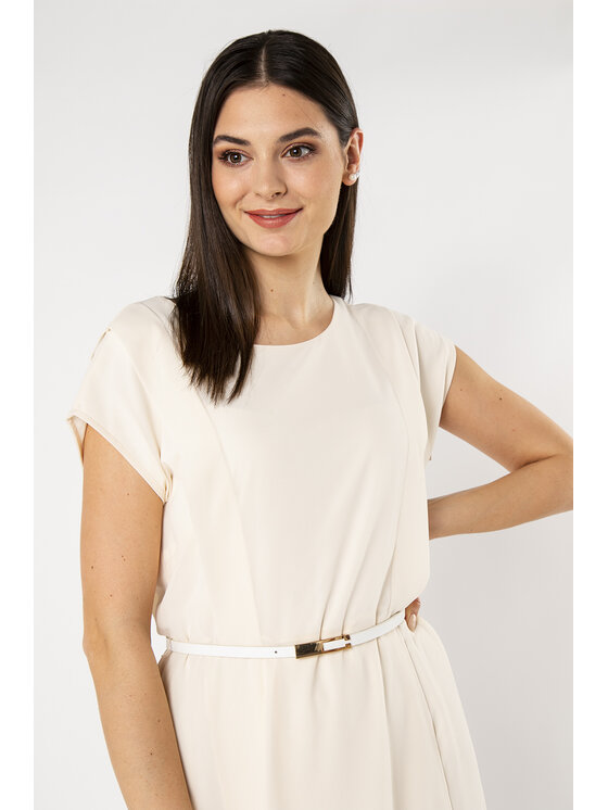 QUIOSQUE QUIOSQUE Sukienka codzienna CREMA DRESS Beżowy Regular Fit