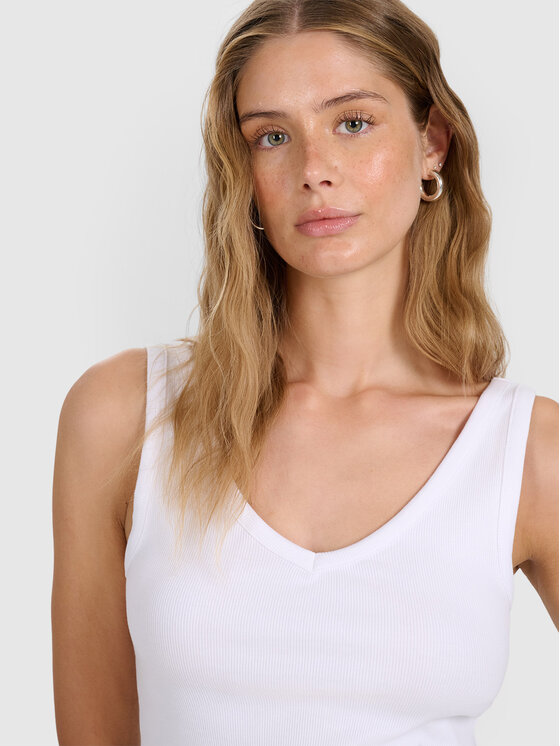 4F 4F Tank top PREMIUM CLUB Biały Slim Fit