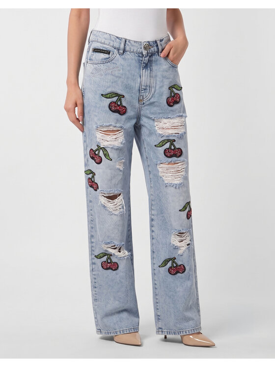 PHILIPP PLEIN PHILIPP PLEIN Džínsy 31765 Modrá Skater Fit