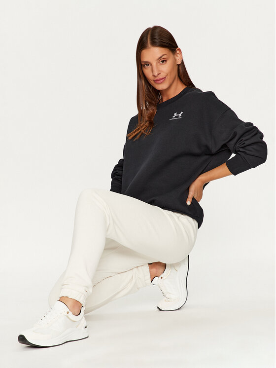 Under Armour Under Armour Μπλούζα Essential Flc Os Crew 1379475 Μαύρο Loose Fit