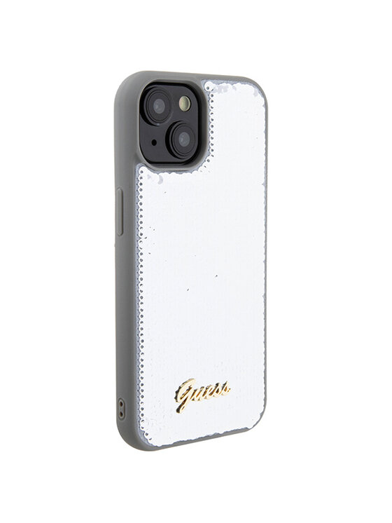 Guess Guess Etui na telefon iPhone 15 Srebrny