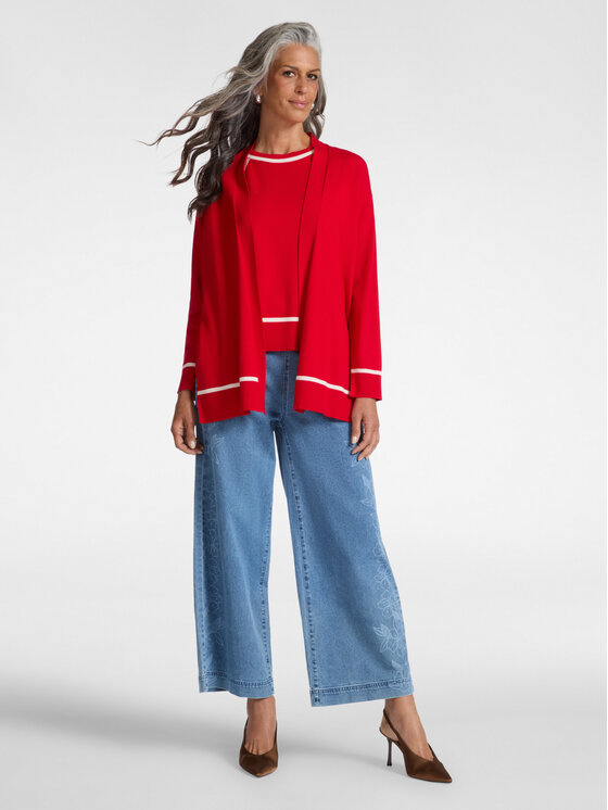 Elena Mirò Elena Mirò Kardigan M564Z000705N0A4 Czerwony Regular Fit