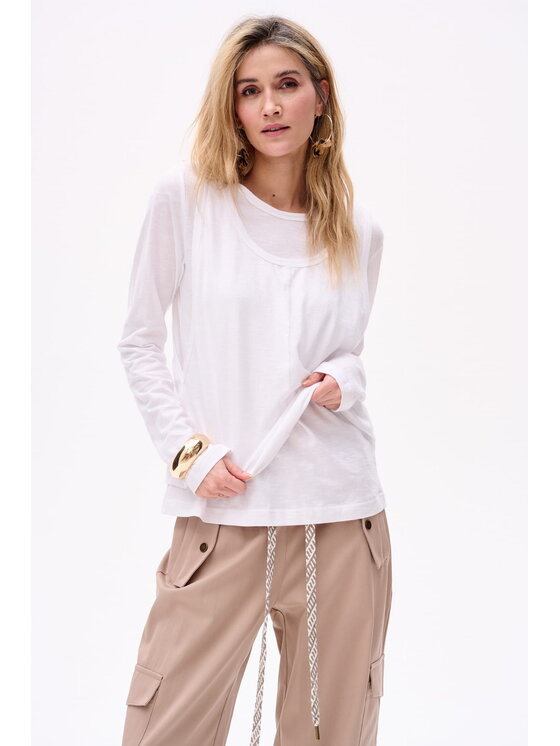 blue shadow blue shadow Bluzka Klarisa Écru Regular Fit