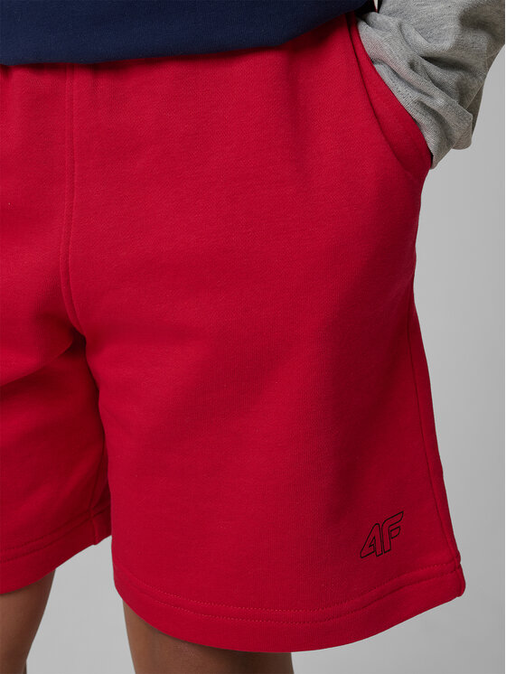 4F 4F Szorty sportowe BASIC+ Czerwony Regular Fit