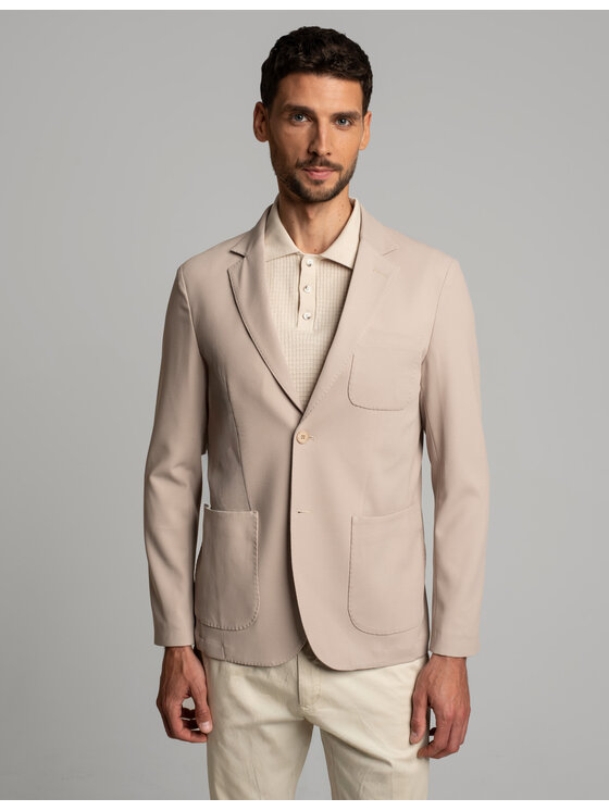 Borgio Męska Marynarka, rozmiar 48, Beżowa, genoni