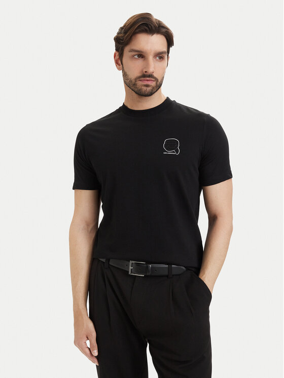 KARL LAGERFELD Tricou 755026 563224 Negru Regular Fit