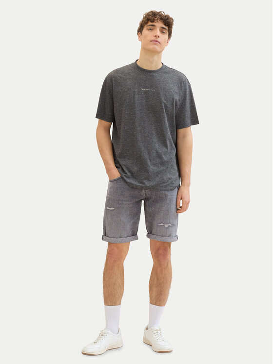 Tom Tailor Denim Tom Tailor Denim Дънкови шорти 1041433 Сив Slim Fit