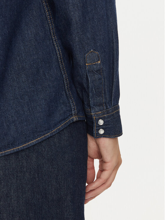 United Colors Of Benetton United Colors Of Benetton Jeans srajca 5RZKDQ06T Mornarsko modra Regular Fit