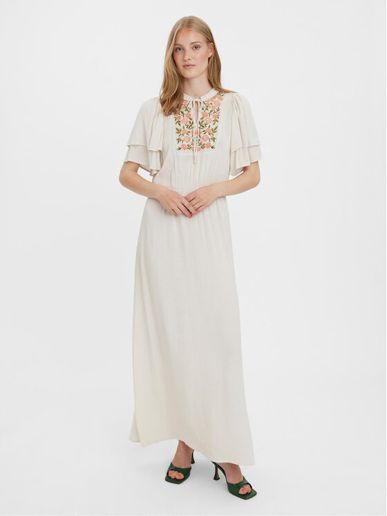 Vero Moda Vero Moda Літня сукня Gina 10277291 Écru Regular Fit