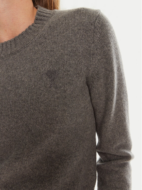 AMI Paris AMI Paris Sweter FKS057005 Szary Regular Fit