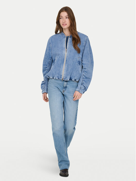 ONLY ONLY Τζιν μπουφάν Niki 15362884 Μπλε Relaxed Fit