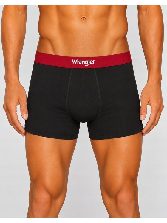 Wrangler Wrangler Bokserki Baldwin 3 Pack Cotton Elastane Trunks Czarny