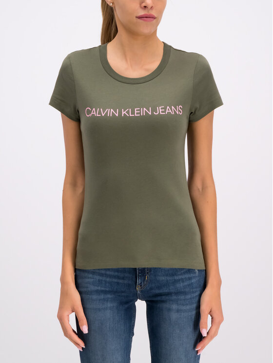 Calvin Klein Jeans Calvin Klein Jeans Tricou Institutional Logo 688 Verde Regular Fit
