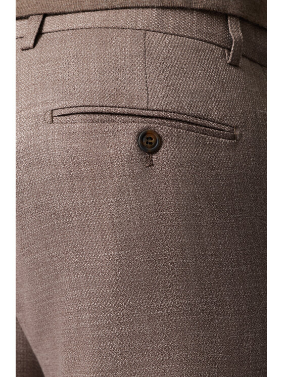 Lancerto Lancerto Spodnie materiałowe Umberto Jasnobrązowe SP131126000009 Brązowy Slim Fit