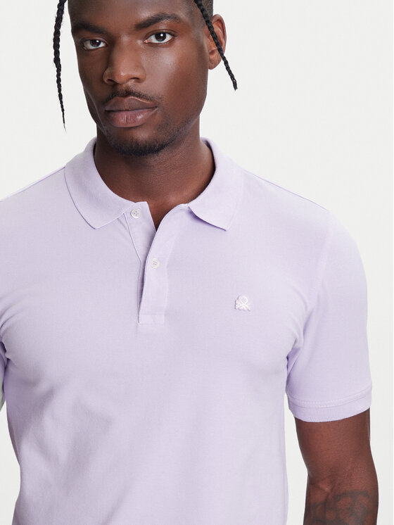 United Colors Of Benetton United Colors Of Benetton Polokošile 3WG9U301Z Fialová Slim Fit