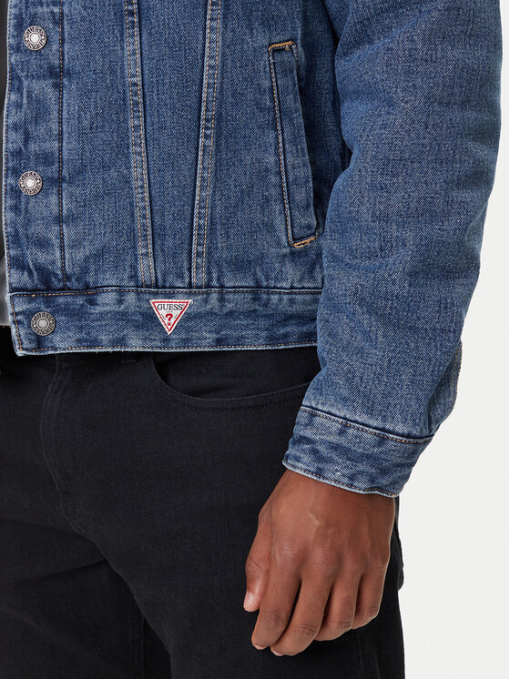 Guess Jeans Guess Jeans Traper jakna M4BN44 D5EJ1 Tamnoplava Regular Fit