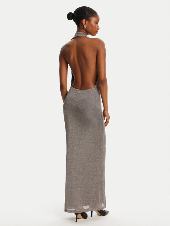 Bardot Bardot Sukienka koktajlowa Nola Lurex Cowl 59814DB1 Srebrny Regular Fit