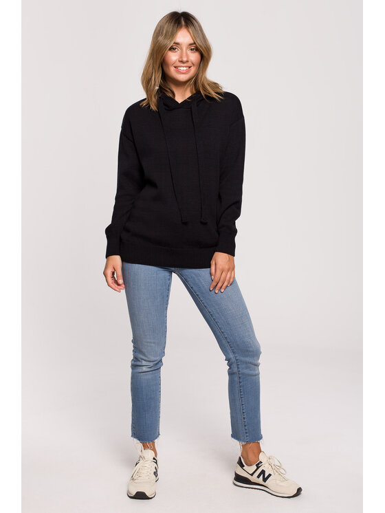 BeWear BeWear Sweter BK073 Czarny Modern Fit