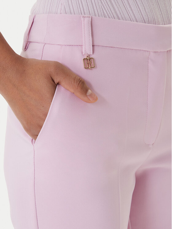 Fracomina Fracomina Bavlnené nohavice FR26SV4002W42901 Ružová Slim Fit