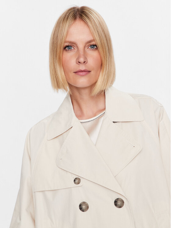 Peserico Trench-coat S21374 Écru Relaxed Fit | Modivo.fr