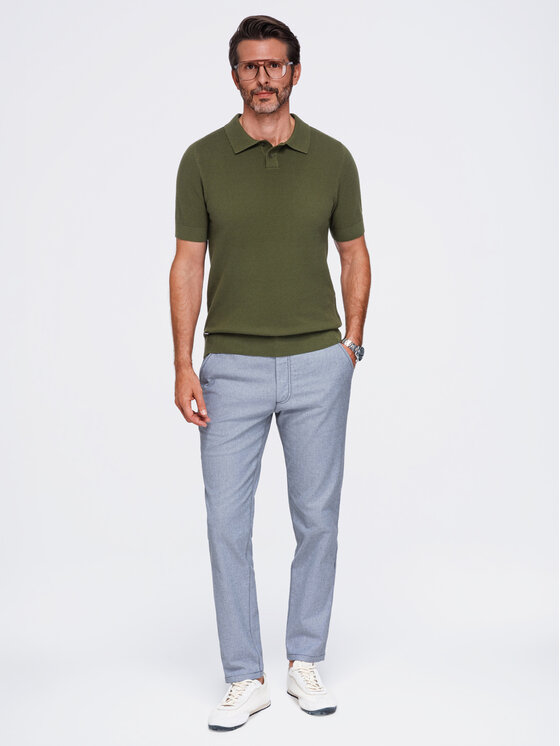 Ombre Ombre Polo OM-POSS-0178 Zielony Regular Fit