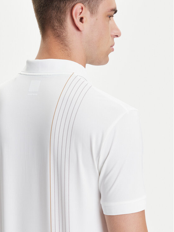 BOSS BOSS Polo Check 50545692 Biały Slim Fit
