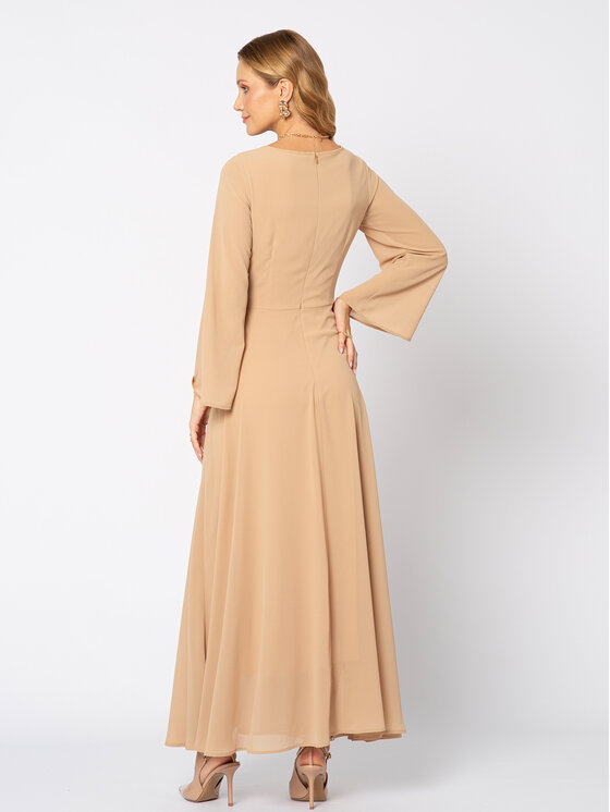 LIDIA KALITA LIDIA KALITA Sukienka koktajlowa Madalena Beżowy Flare Fit
