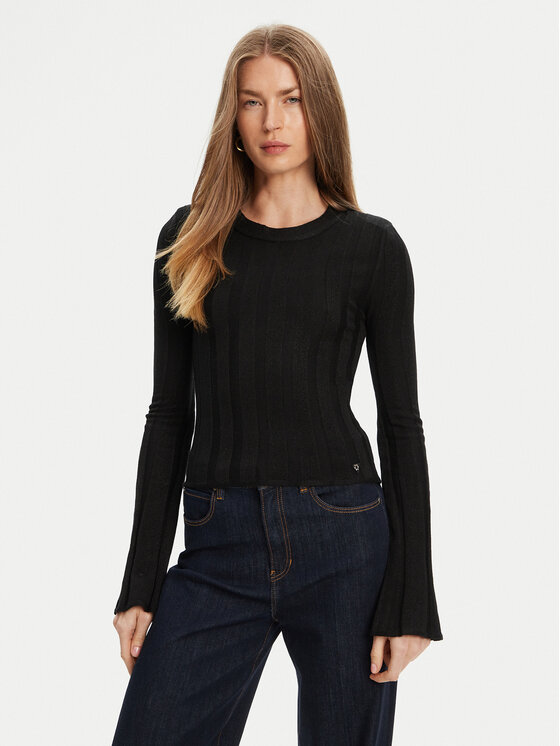 Guess Guess Pulover W5YR13 Z3OT0 Negru Regular Fit