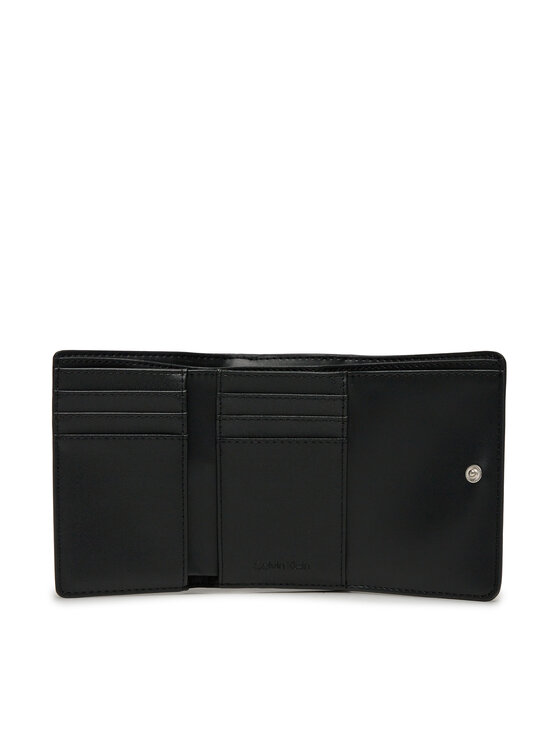 Calvin Klein Calvin Klein Sieviešu maks Ck Must Small Trifold W/Zip LV04F1030G Melns