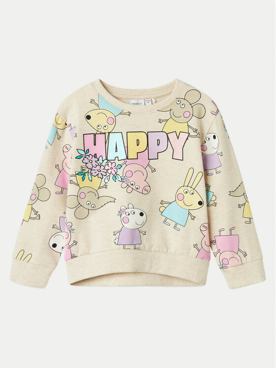 NAME IT NAME IT Pulóver Fira Peppa 13240631 Bézs Regular Fit