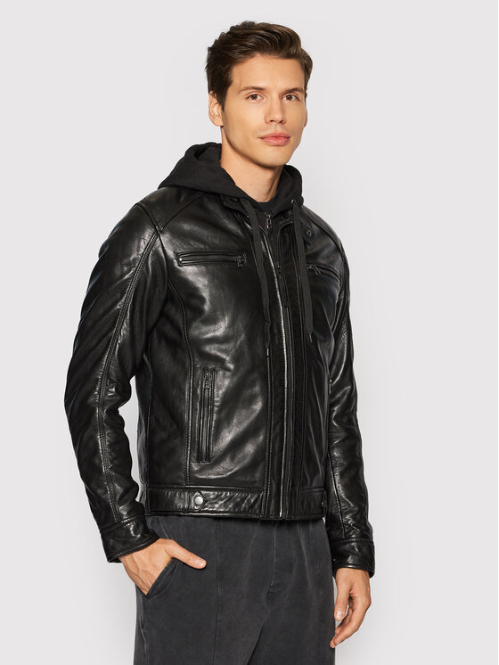Serge Pariente Serge Pariente Lederjacke Eriko Schwarz Regular Fit