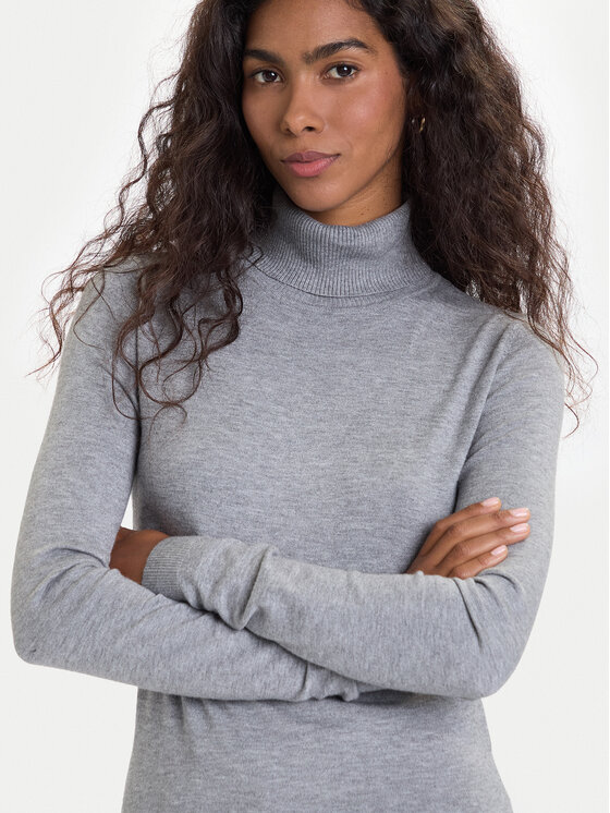 Vero Moda Vero Moda Rollkragenpullover Happiness 10300472 Grau Slim Fit