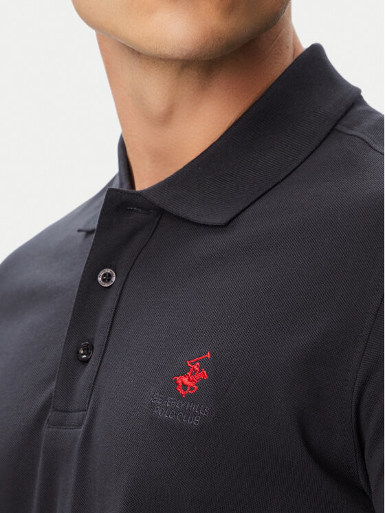 Beverly Hills Polo Club Beverly Hills Polo Club Tricou polo P-SS26M-P42560_Red LogoNVY Bleumarin Regular Fit