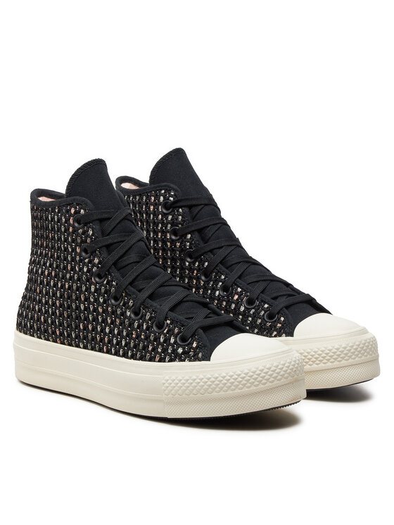 Converse Converse Sportbačiai Chuck Taylor All Star Lift Platform Crochet A09829C Juoda