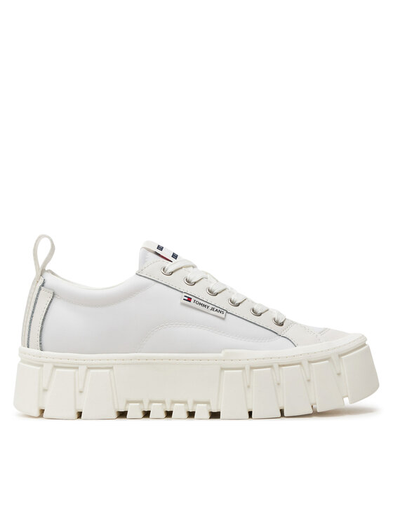 Tommy Jeans Sneakers Tjw Vulc Flatform Lc Mix Media EN0EN02569 Écru