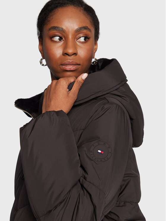 Tommy Hilfiger Tommy Hilfiger Μπουφάν χειμωνιάτικο Chevron Sorona WW0WW36211 Μαύρο Relaxed Fit