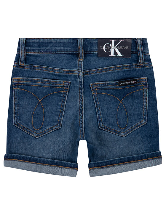 Calvin Klein Jeans Calvin Klein Jeans Džinsiniai šortai IB0IB00415 Tamsiai mėlyna Tapered Fit