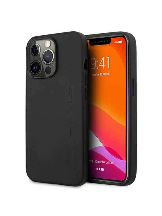 Etui na telefon Mercedes AMG Petronas F1, Czarne, iPhone 13 Pro