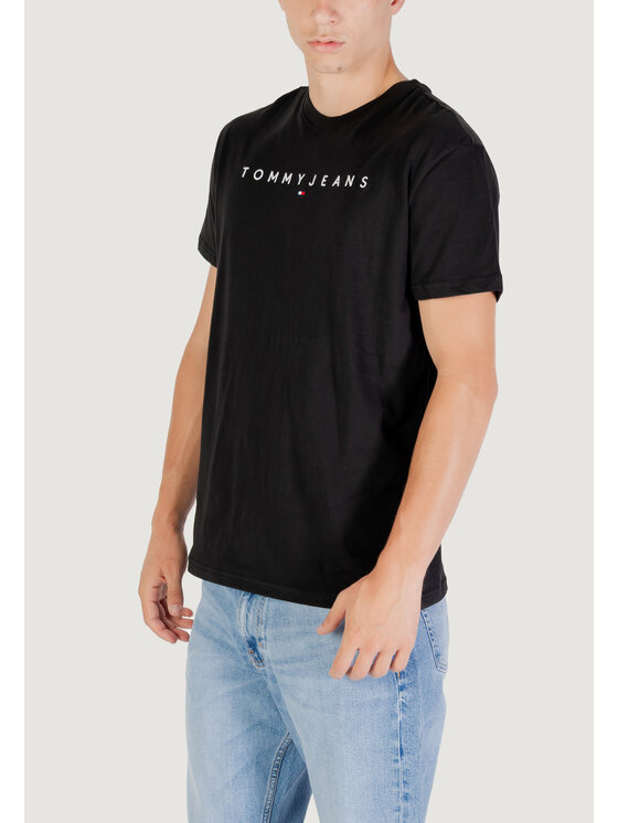 Tommy Jeans Tommy Jeans T-krekls TJM REG LINEAR LOGO Melns Casual Fit
