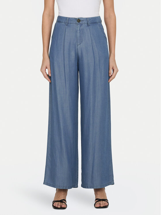 JDY Bavlnené nohavice Jasper 15283508 Modrá Wide Leg