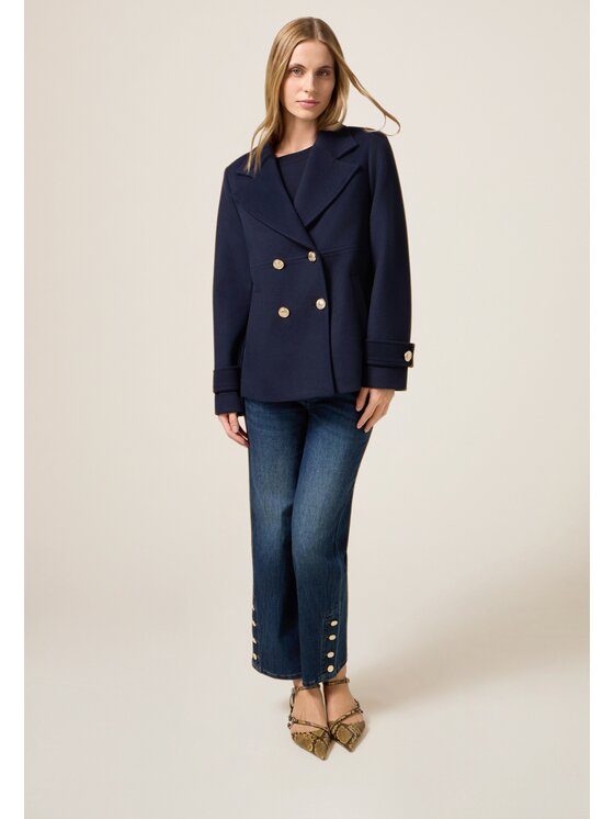 Oltre Oltre Cappotto invernale 0087R000486N034 Blu A-Line Fit