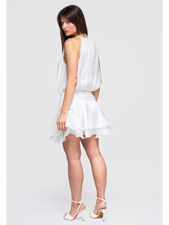 Ombre Ombre Sukienka wieczorowa LA-OM-DLR382 Biały Loose Fit