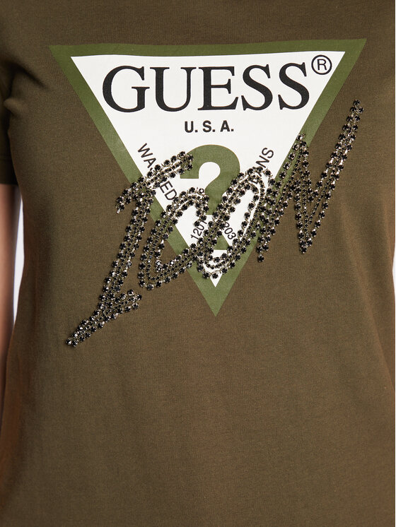 Guess Guess T-Shirt Icon W2BI12 I3Z13 Zielony Regular Fit