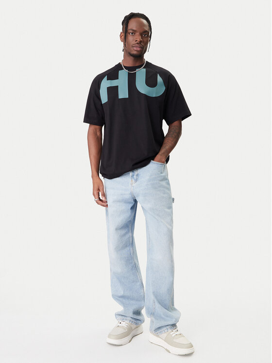 HUGO HUGO Tricou Nalftee 50552485 Negru Loose Fit