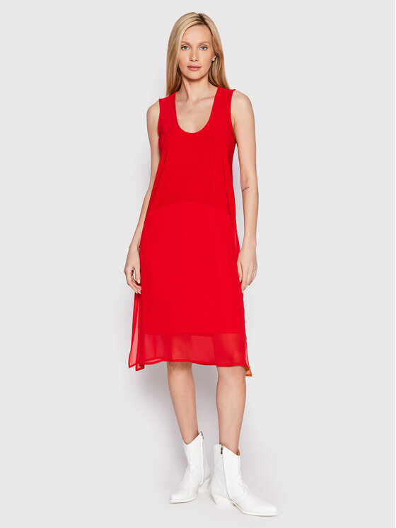 DKNY DKNY Poletna obleka P22DAEJR Rdeča Regular Fit