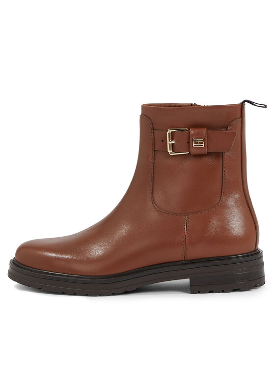 Tommy Hilfiger Tommy Hilfiger Stivaletti Thermo Leather Belt Bootie FW0FW07479 Marrone