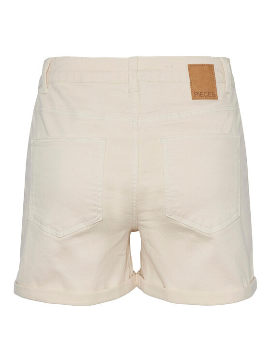 Pieces Pieces Szorty jeansowe 17134442 Écru Regular Fit