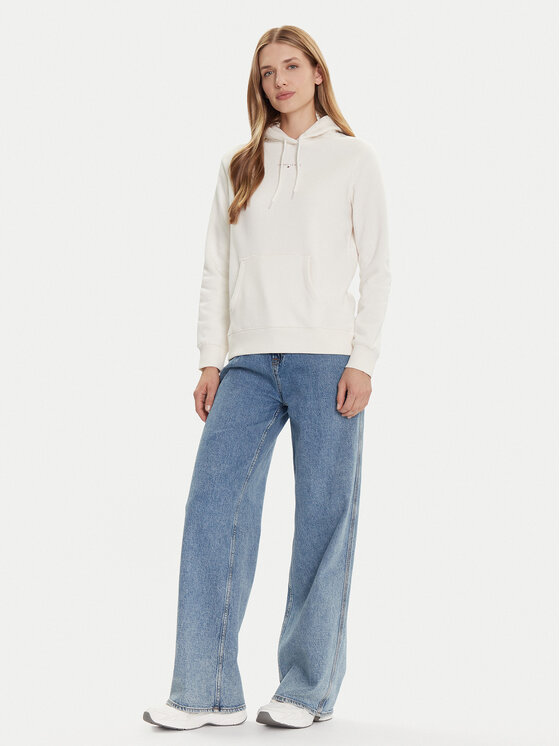 Tommy Jeans Tommy Jeans Džemperis Linear DW0DW21963 Balta Regular Fit