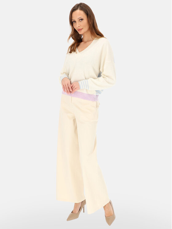 L’AF L’AF Sweter Rosa Biały Regular Fit