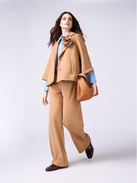 Oltre Oltre Spodnie materiałowe P275J002363N012 Écru Baggy Fit